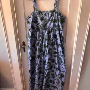 Zara Blue and Green Floral Maxi Dress